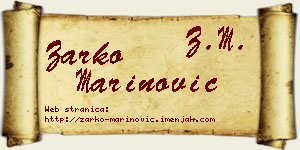 Žarko Marinović vizit kartica